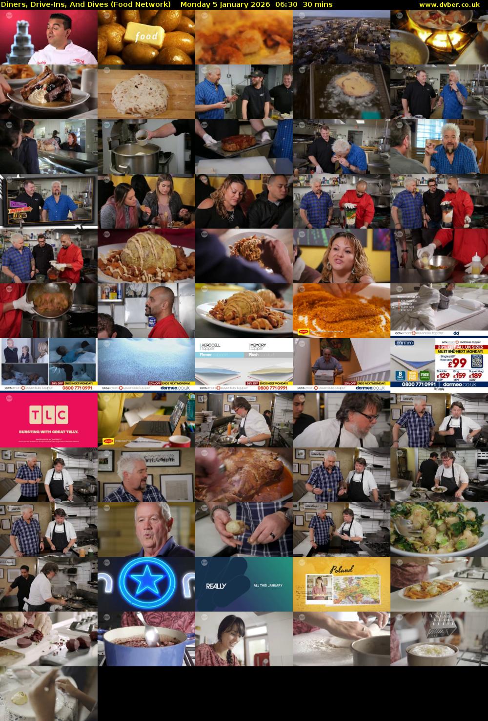 Diners, Drive-Ins, And Dives (Food Network) Monday 5 January 2026 06:30 - 07:00