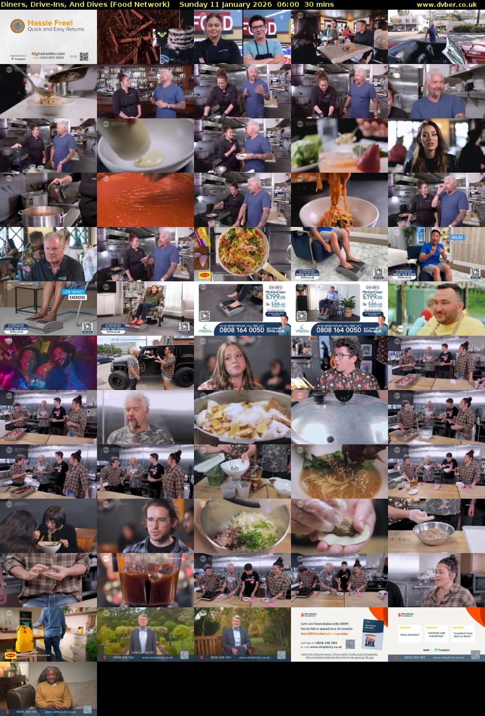 Diners, Drive-Ins, And Dives (Food Network) Sunday 11 January 2026 06:00 - 06:30