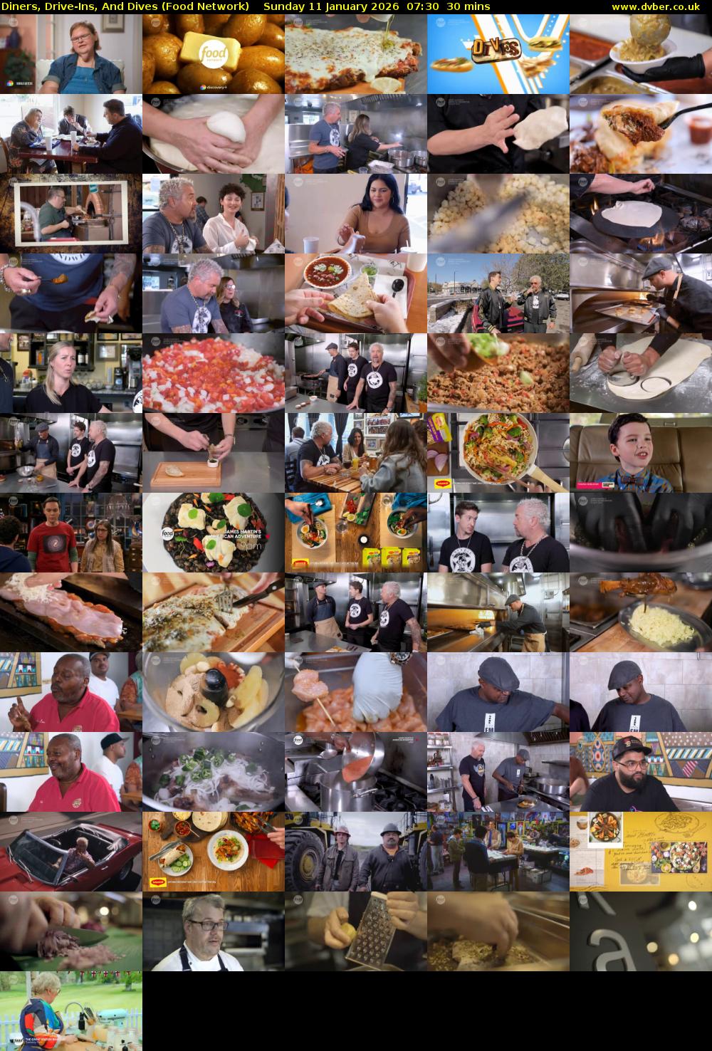 Diners, Drive-Ins, And Dives (Food Network) Sunday 11 January 2026 07:30 - 08:00