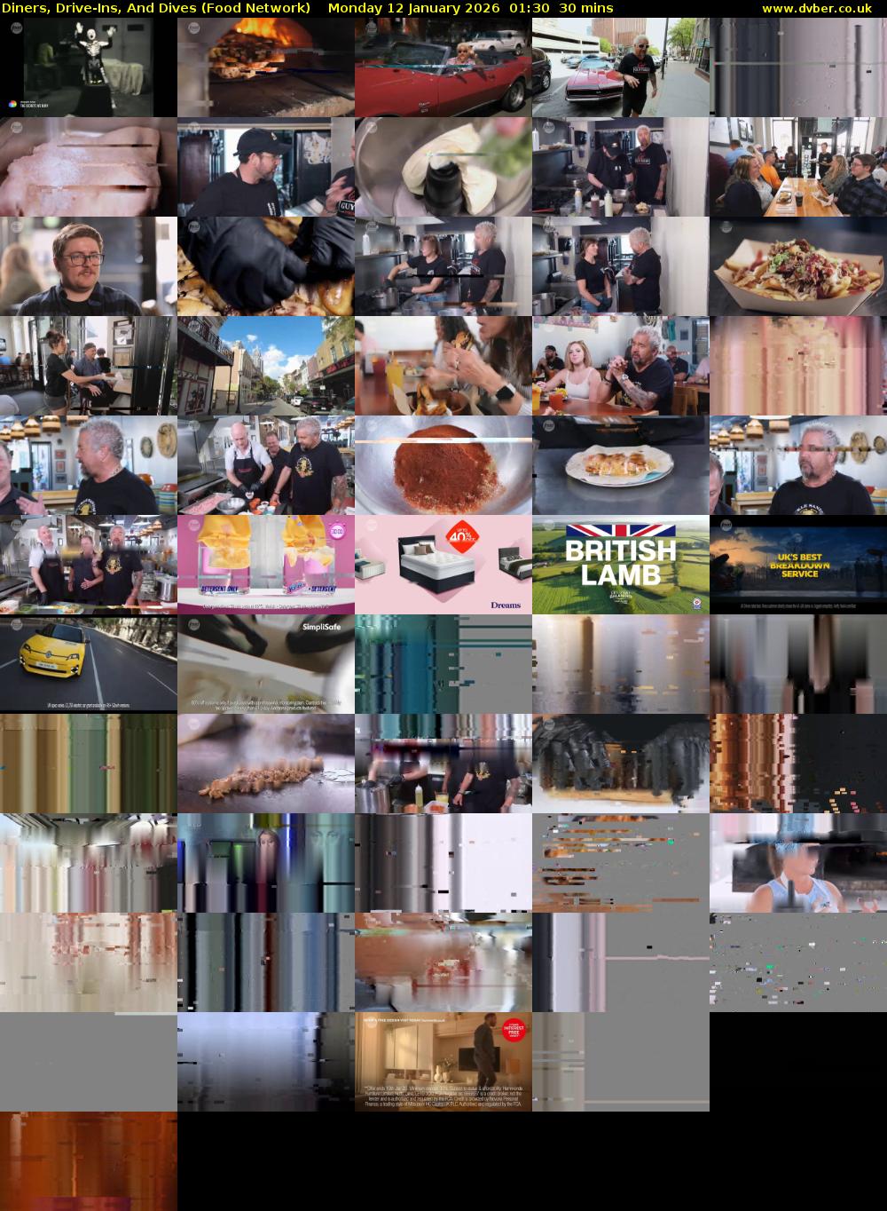 Diners, Drive-Ins, And Dives (Food Network) Monday 12 January 2026 01:30 - 02:00