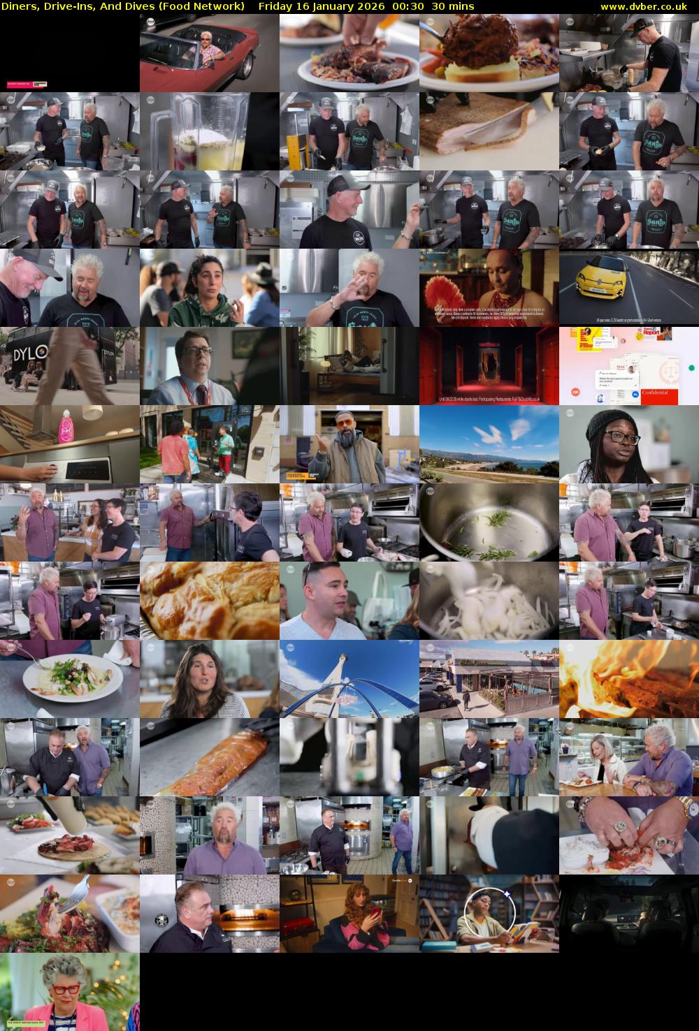 Diners, Drive-Ins, And Dives (Food Network) Friday 16 January 2026 00:30 - 01:00