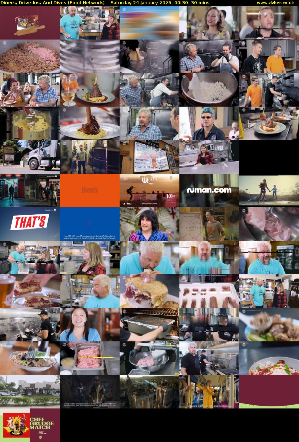Diners, Drive-Ins, And Dives (Food Network) Saturday 24 January 2026 00:30 - 01:00