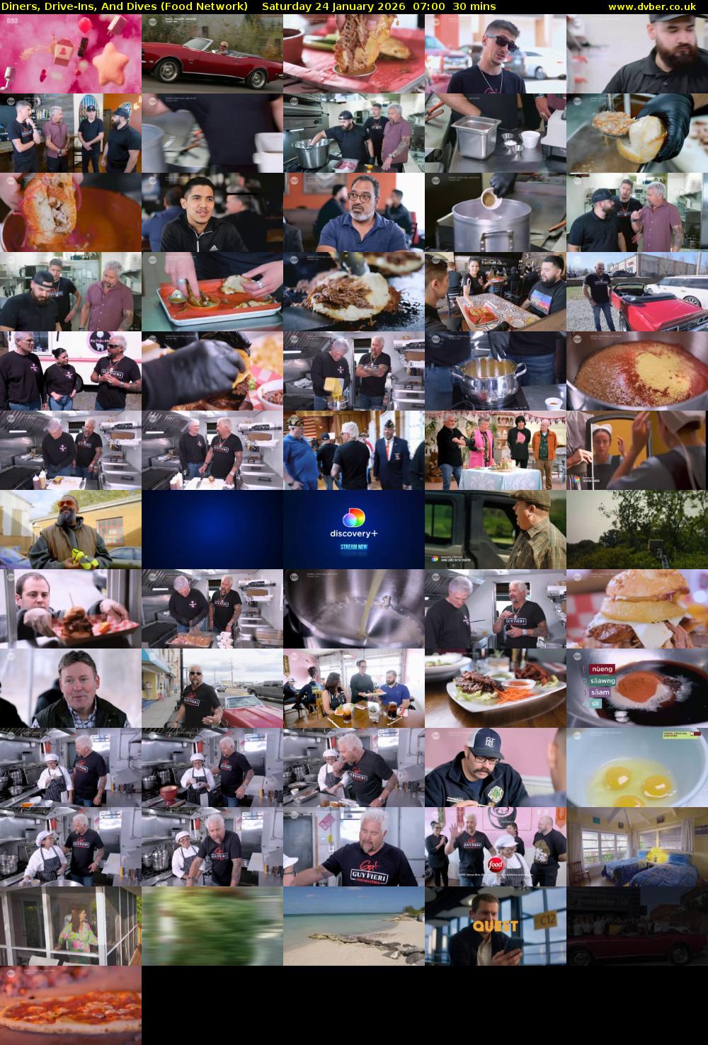 Diners, Drive-Ins, And Dives (Food Network) Saturday 24 January 2026 07:00 - 07:30