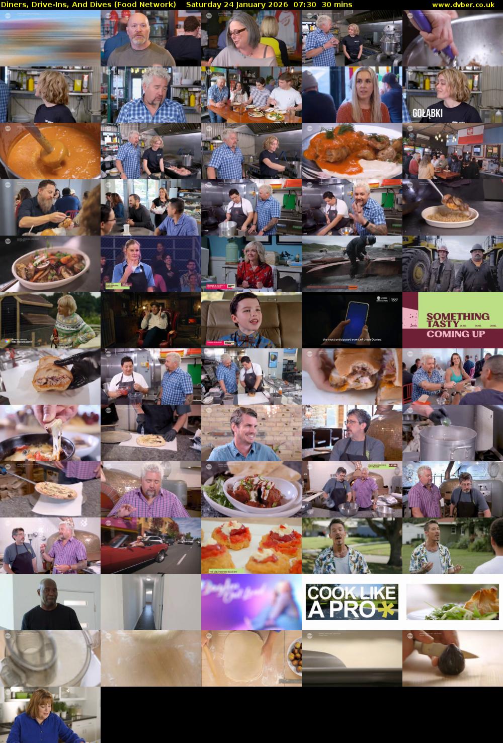 Diners, Drive-Ins, And Dives (Food Network) Saturday 24 January 2026 07:30 - 08:00