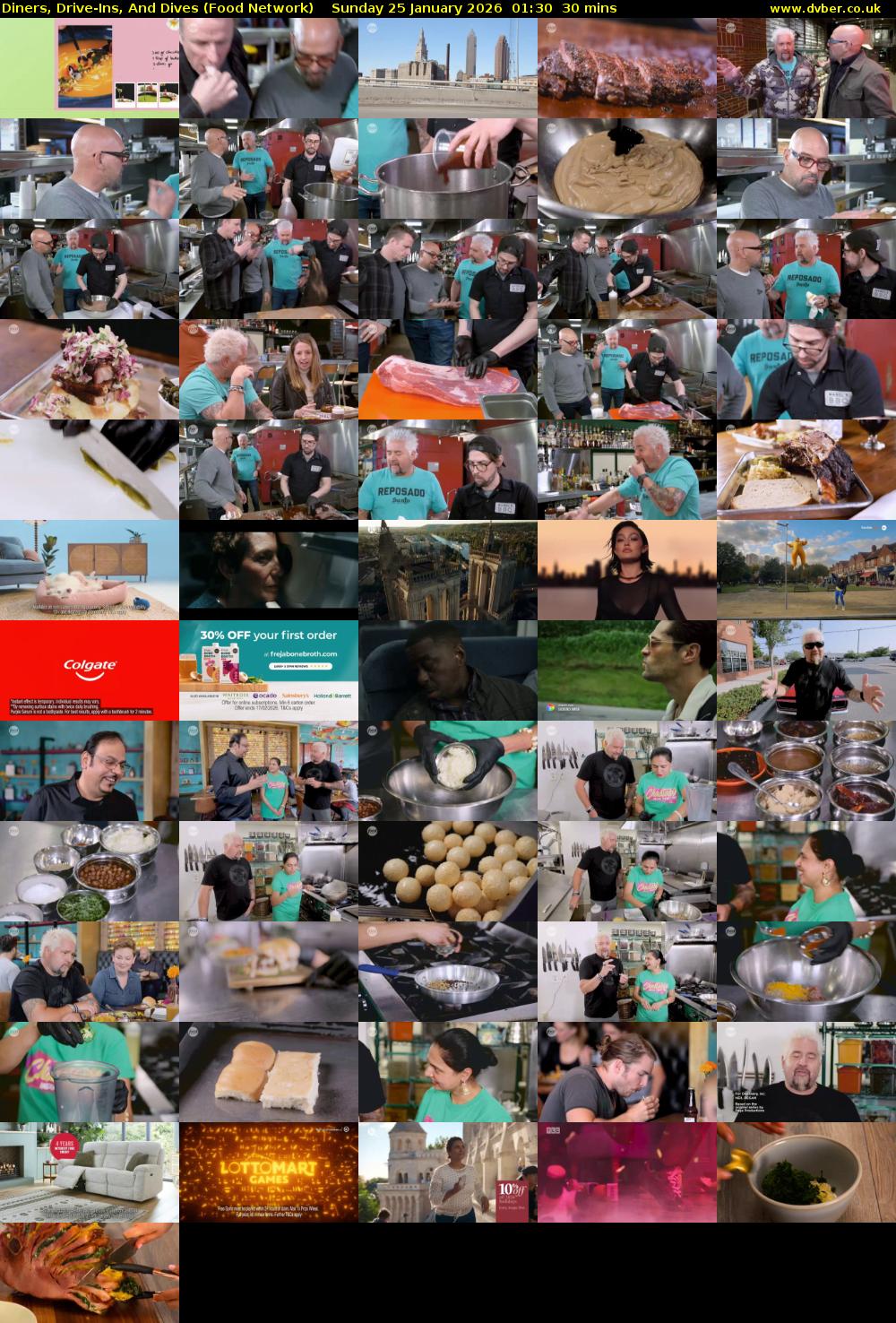 Diners, Drive-Ins, And Dives (Food Network) Sunday 25 January 2026 01:30 - 02:00