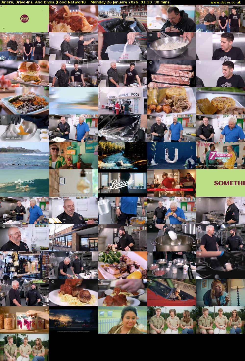 Diners, Drive-Ins, And Dives (Food Network) Monday 26 January 2026 01:30 - 02:00