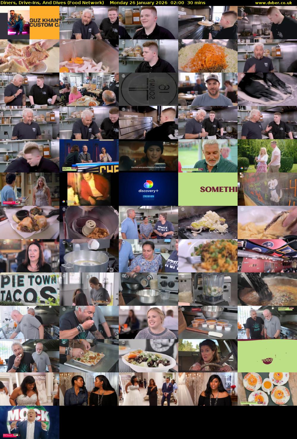 Diners, Drive-Ins, And Dives (Food Network) Monday 26 January 2026 02:00 - 02:30