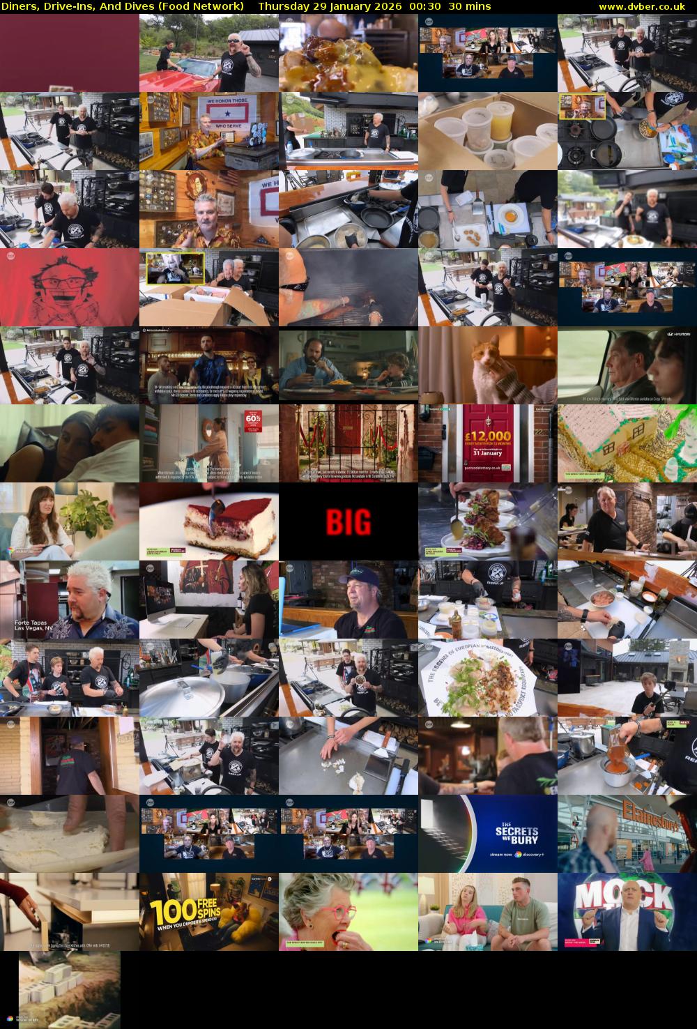Diners, Drive-Ins, And Dives (Food Network) Thursday 29 January 2026 00:30 - 01:00