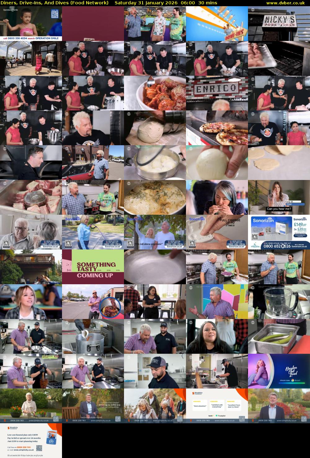 Diners, Drive-Ins, And Dives (Food Network) Saturday 31 January 2026 06:00 - 06:30