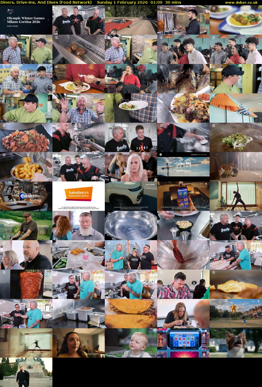 Diners, Drive-Ins, And Dives (Food Network) Sunday 1 February 2026 01:00 - 01:30