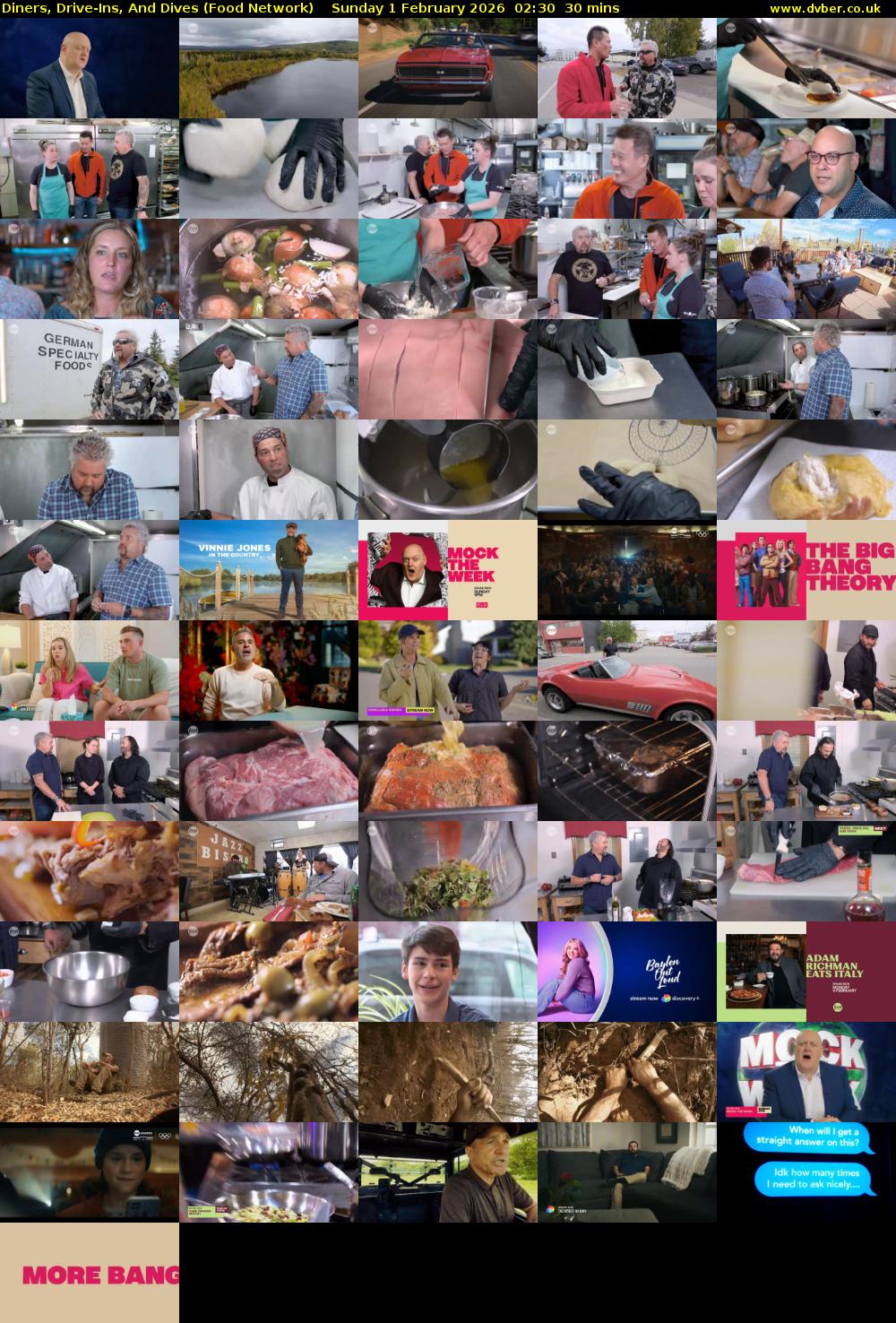 Diners, Drive-Ins, And Dives (Food Network) Sunday 1 February 2026 02:30 - 03:00