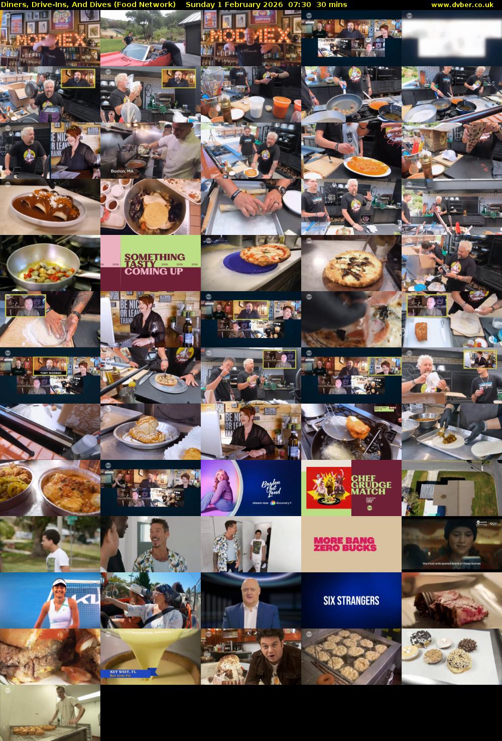 Diners, Drive-Ins, And Dives (Food Network) Sunday 1 February 2026 07:30 - 08:00