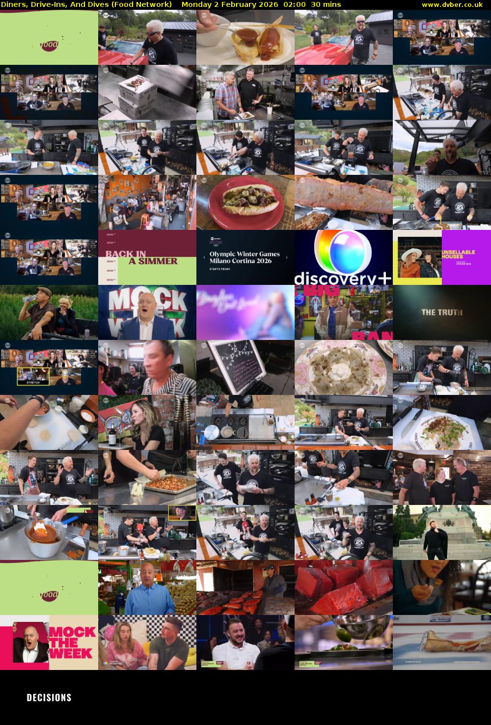 Diners, Drive-Ins, And Dives (Food Network) Monday 2 February 2026 02:00 - 02:30