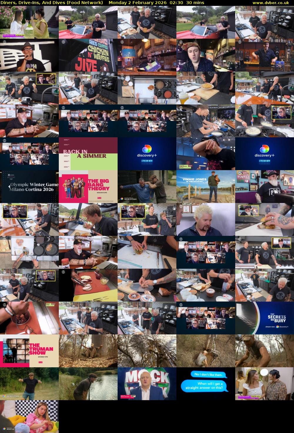 Diners, Drive-Ins, And Dives (Food Network) Monday 2 February 2026 02:30 - 03:00