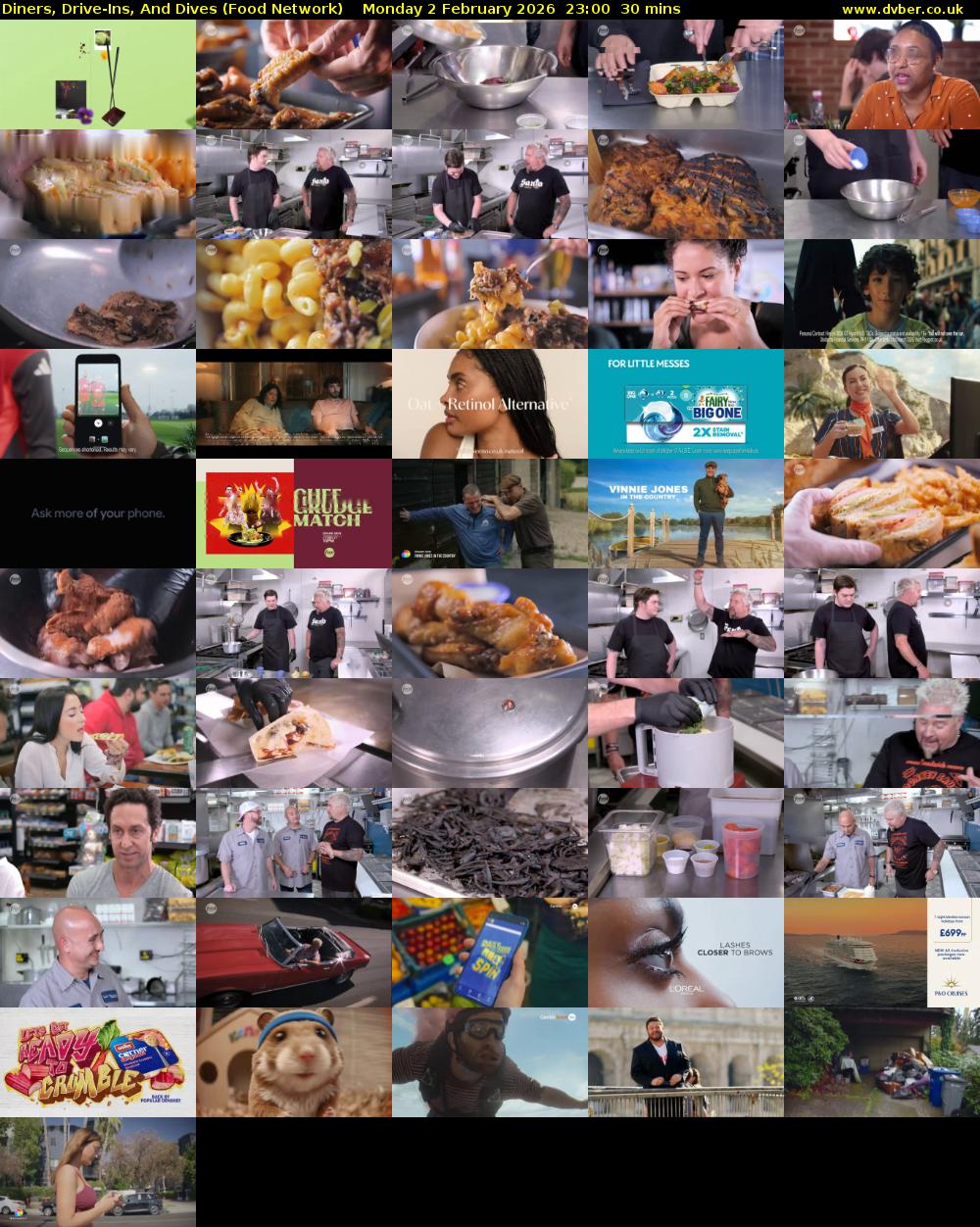 Diners, Drive-Ins, And Dives (Food Network) Monday 2 February 2026 23:00 - 23:30
