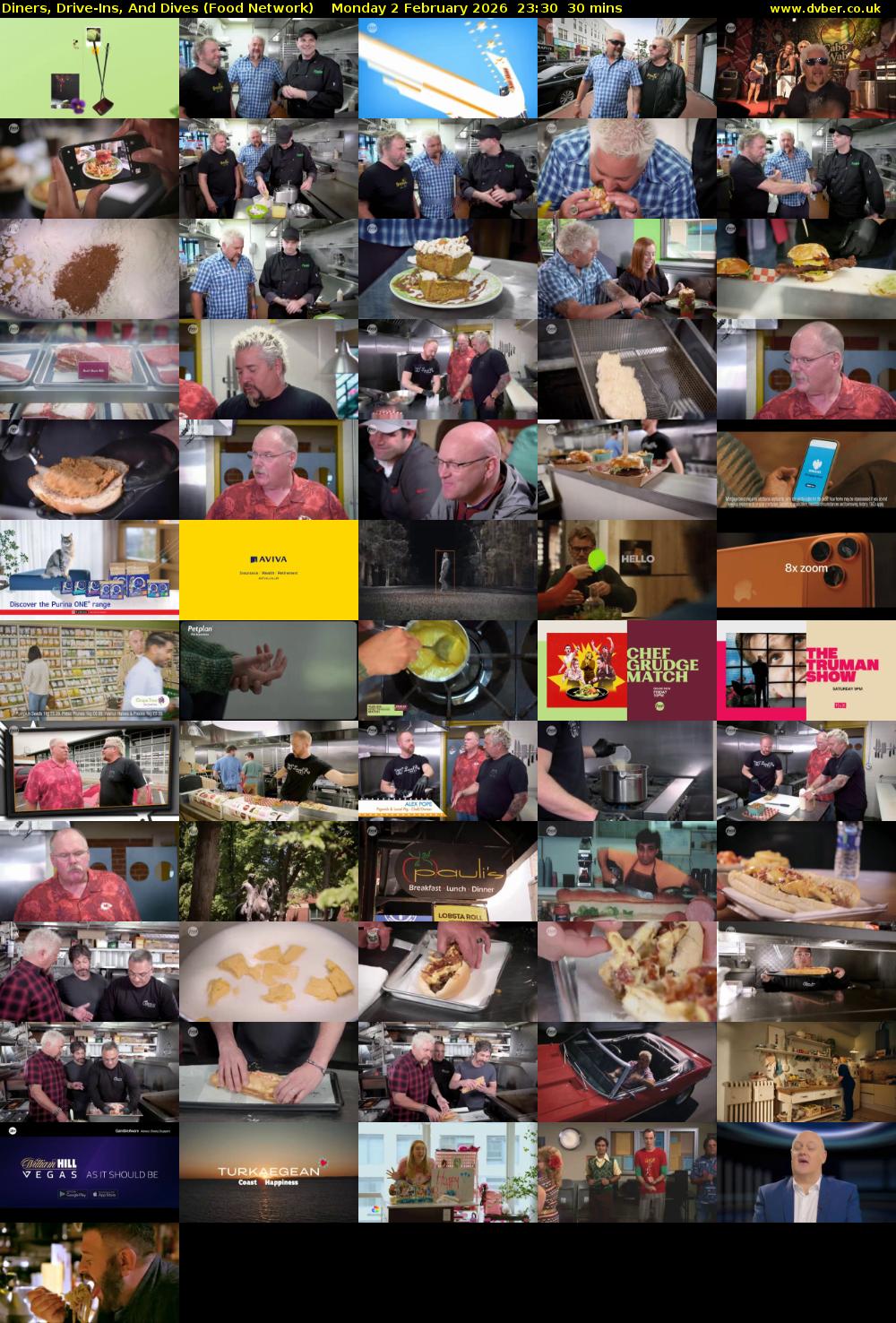 Diners, Drive-Ins, And Dives (Food Network) Monday 2 February 2026 23:30 - 00:00