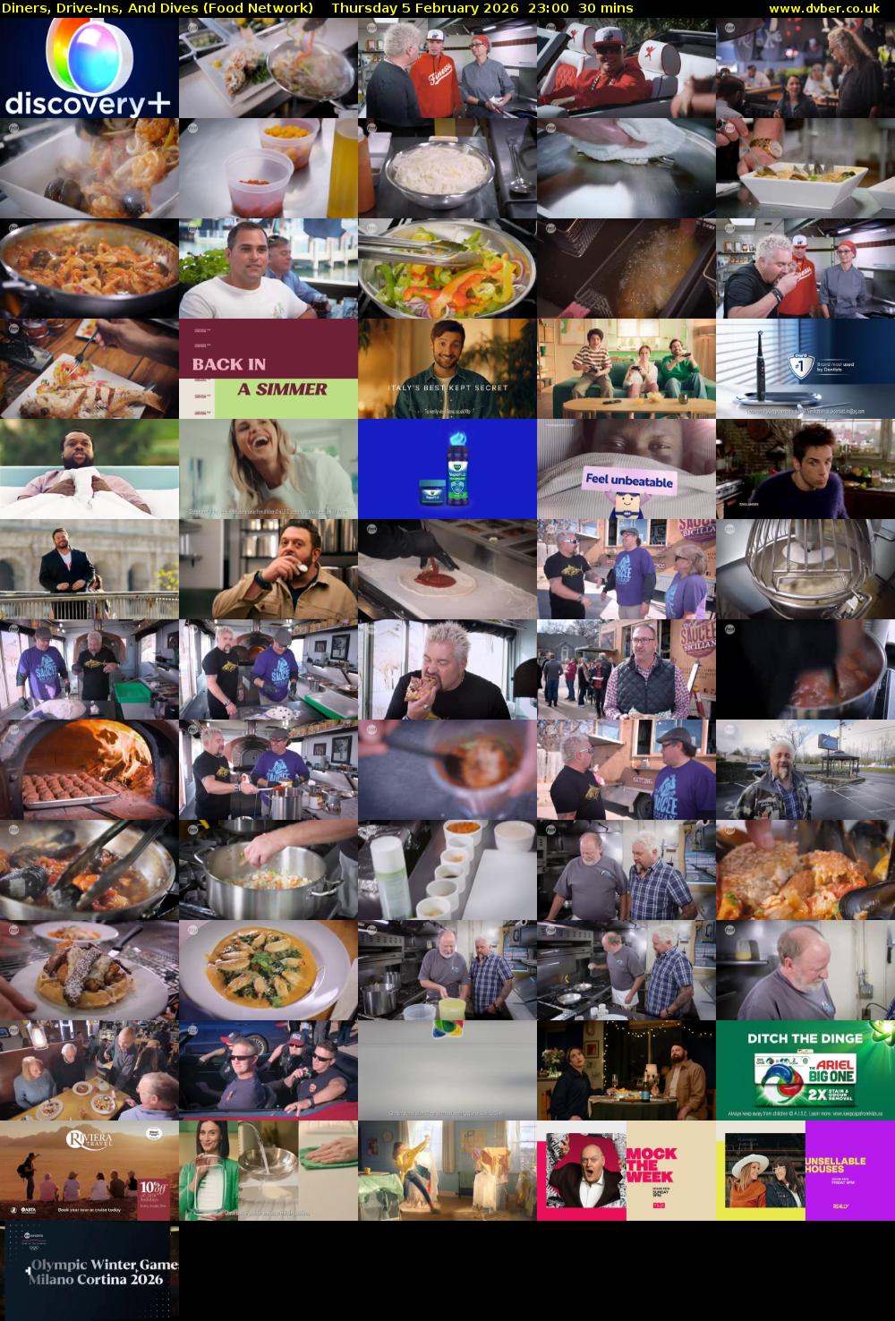 Diners, Drive-Ins, And Dives (Food Network) Thursday 5 February 2026 23:00 - 23:30