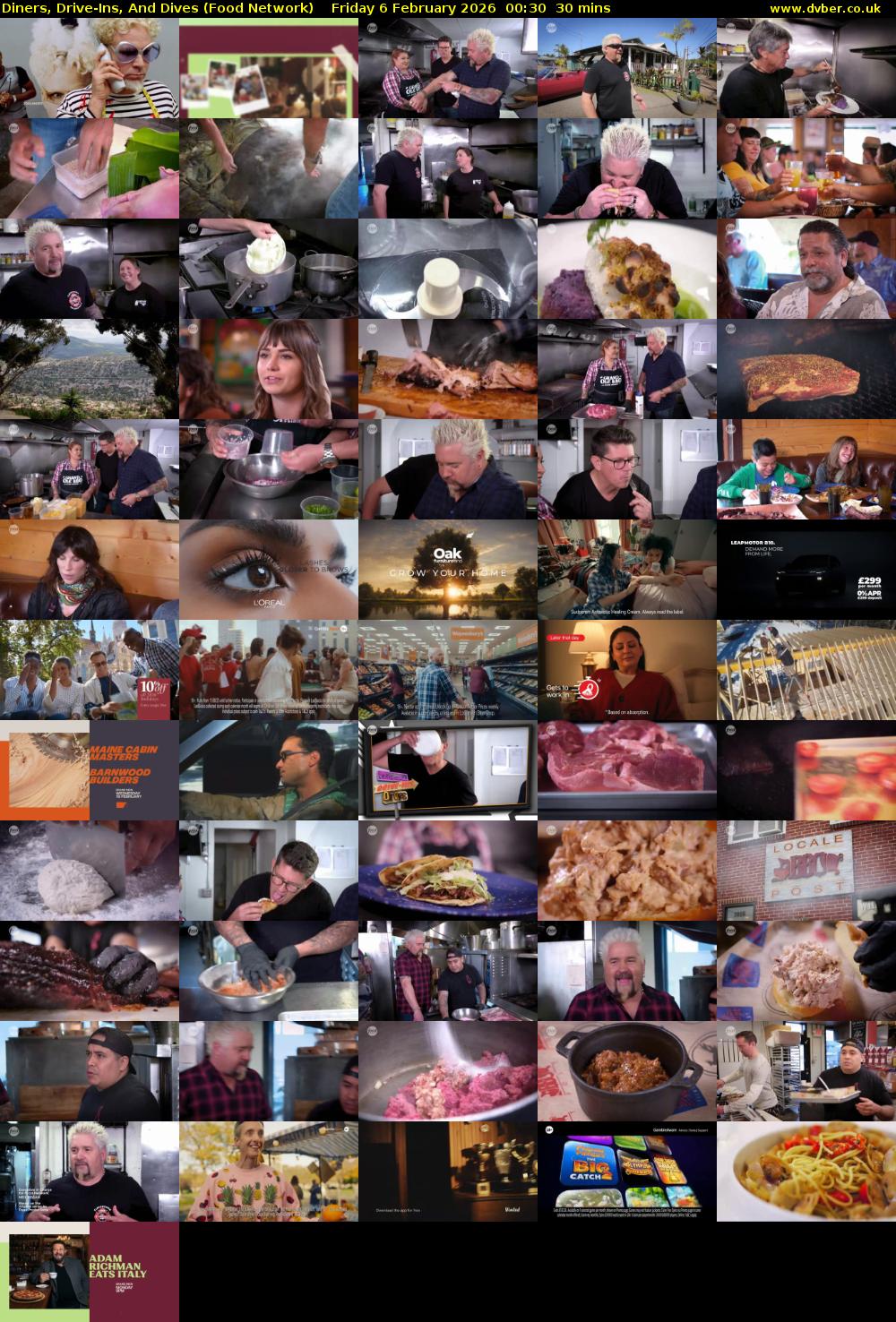 Diners, Drive-Ins, And Dives (Food Network) Friday 6 February 2026 00:30 - 01:00