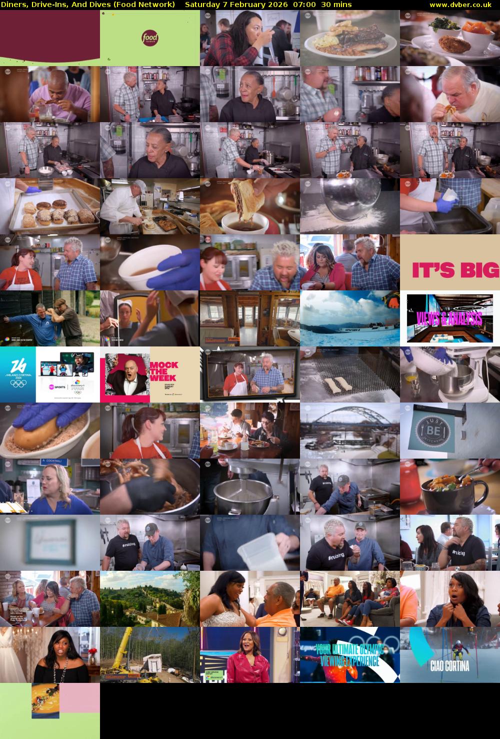 Diners, Drive-Ins, And Dives (Food Network) Saturday 7 February 2026 07:00 - 07:30