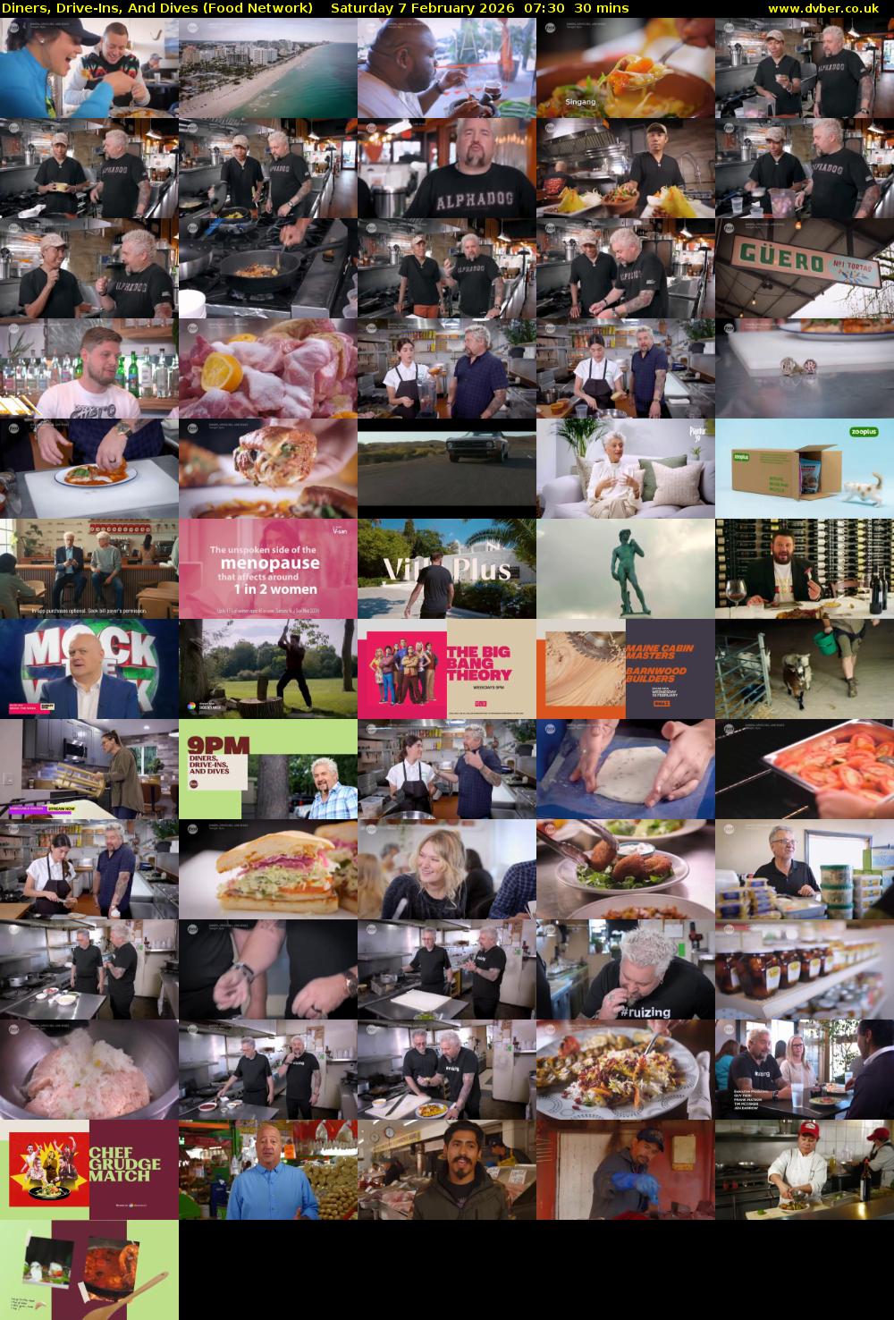 Diners, Drive-Ins, And Dives (Food Network) Saturday 7 February 2026 07:30 - 08:00