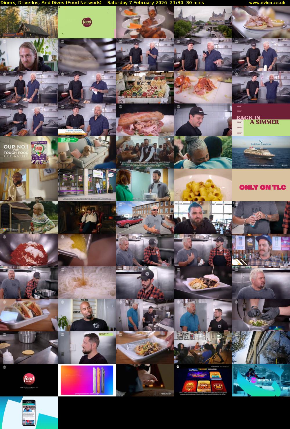 Diners, Drive-Ins, And Dives (Food Network) Saturday 7 February 2026 21:30 - 22:00
