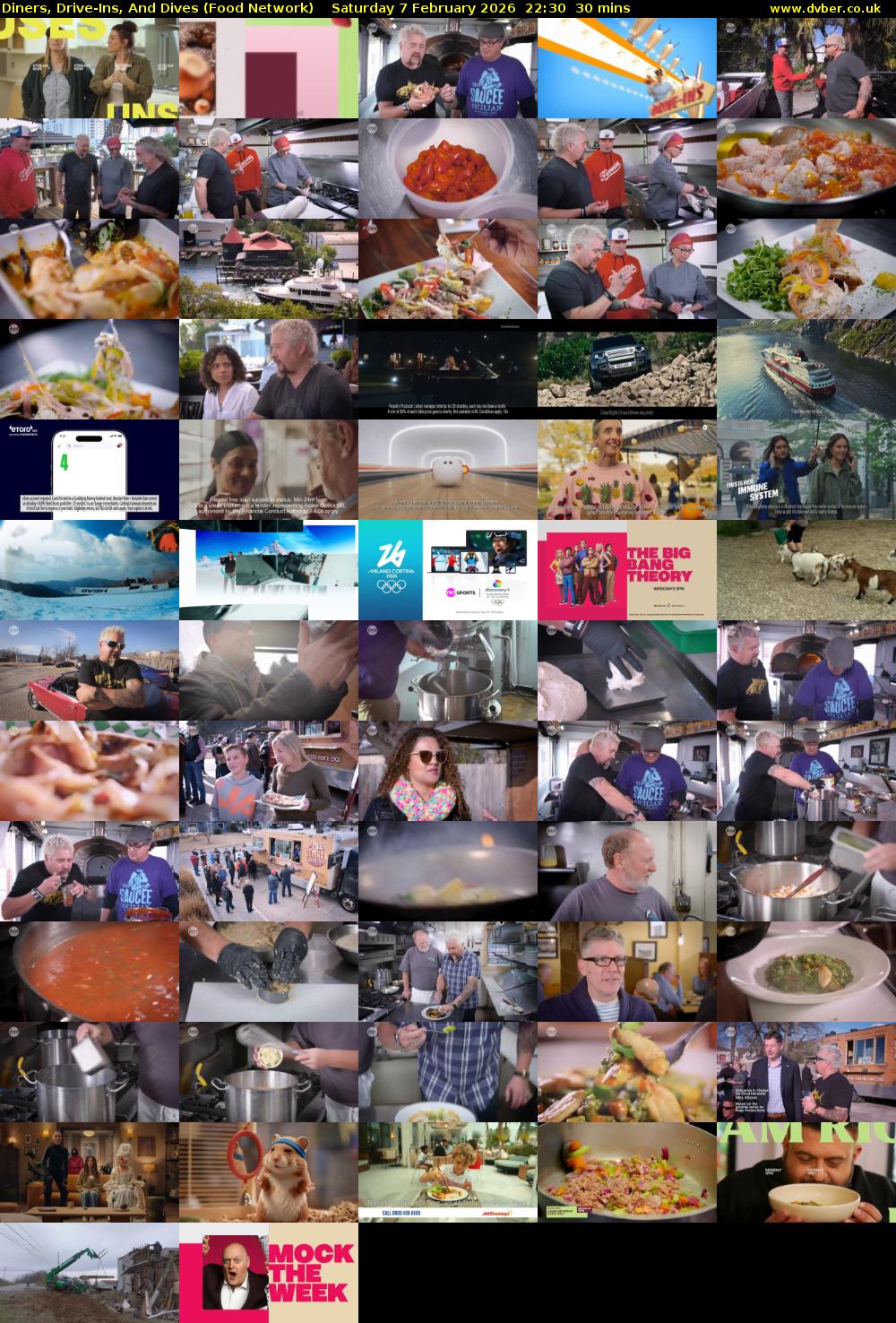 Diners, Drive-Ins, And Dives (Food Network) Saturday 7 February 2026 22:30 - 23:00