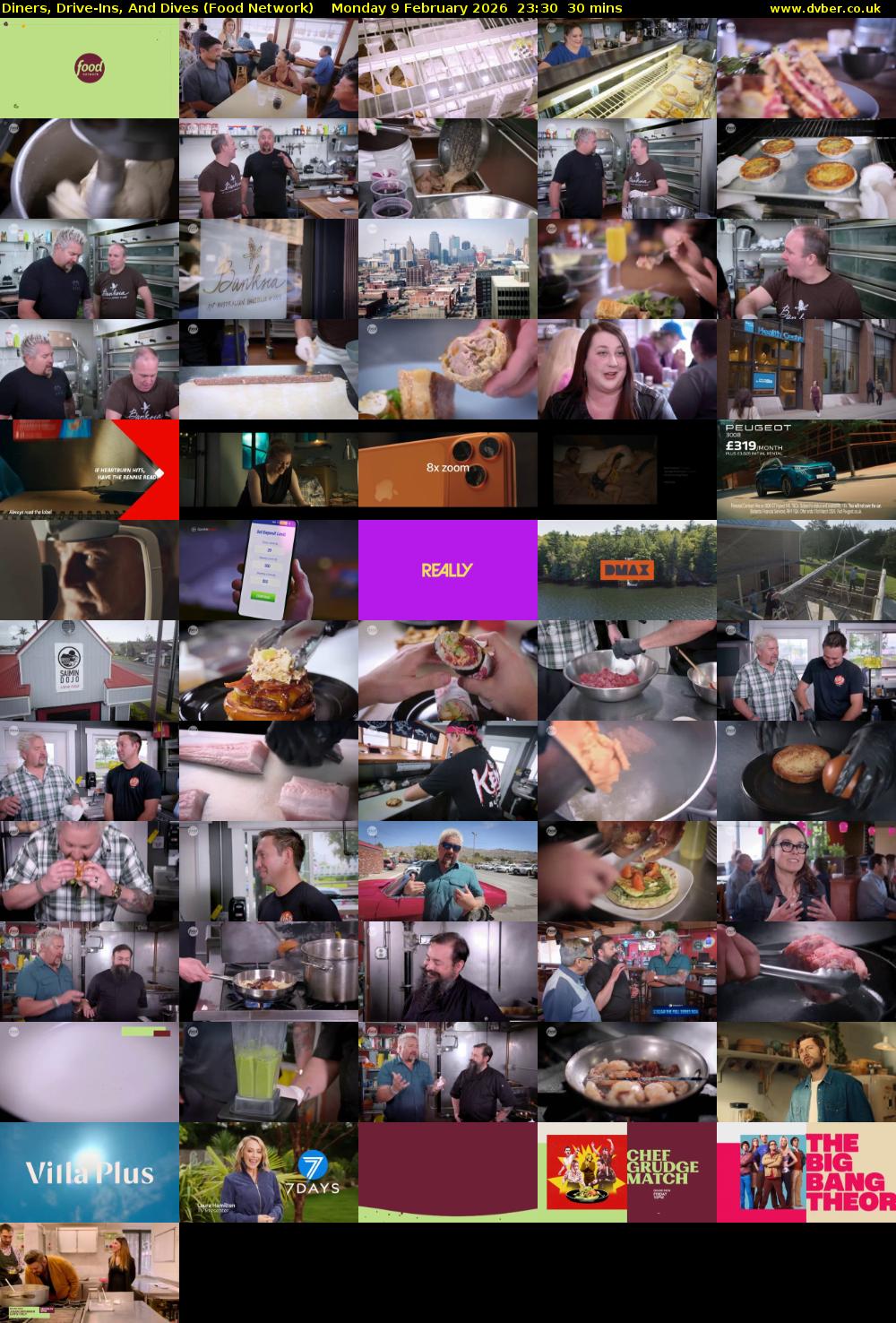 Diners, Drive-Ins, And Dives (Food Network) Monday 9 February 2026 23:30 - 00:00