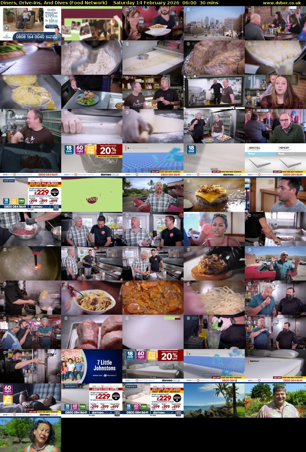 Diners, Drive-Ins, And Dives (Food Network) Saturday 14 February 2026 06:00 - 06:30
