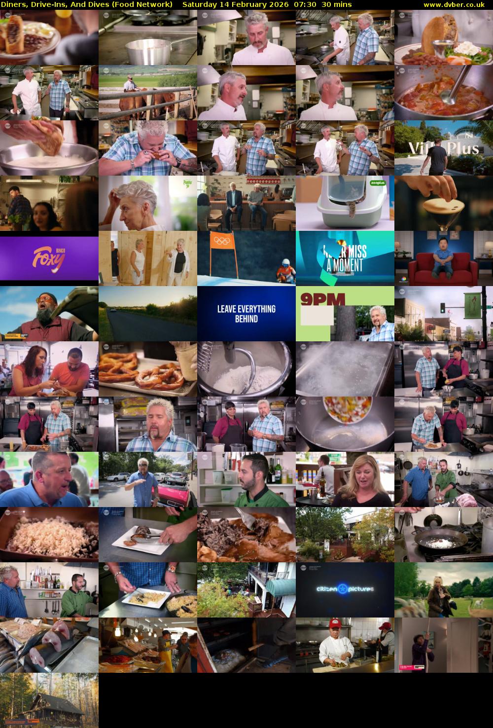 Diners, Drive-Ins, And Dives (Food Network) Saturday 14 February 2026 07:30 - 08:00