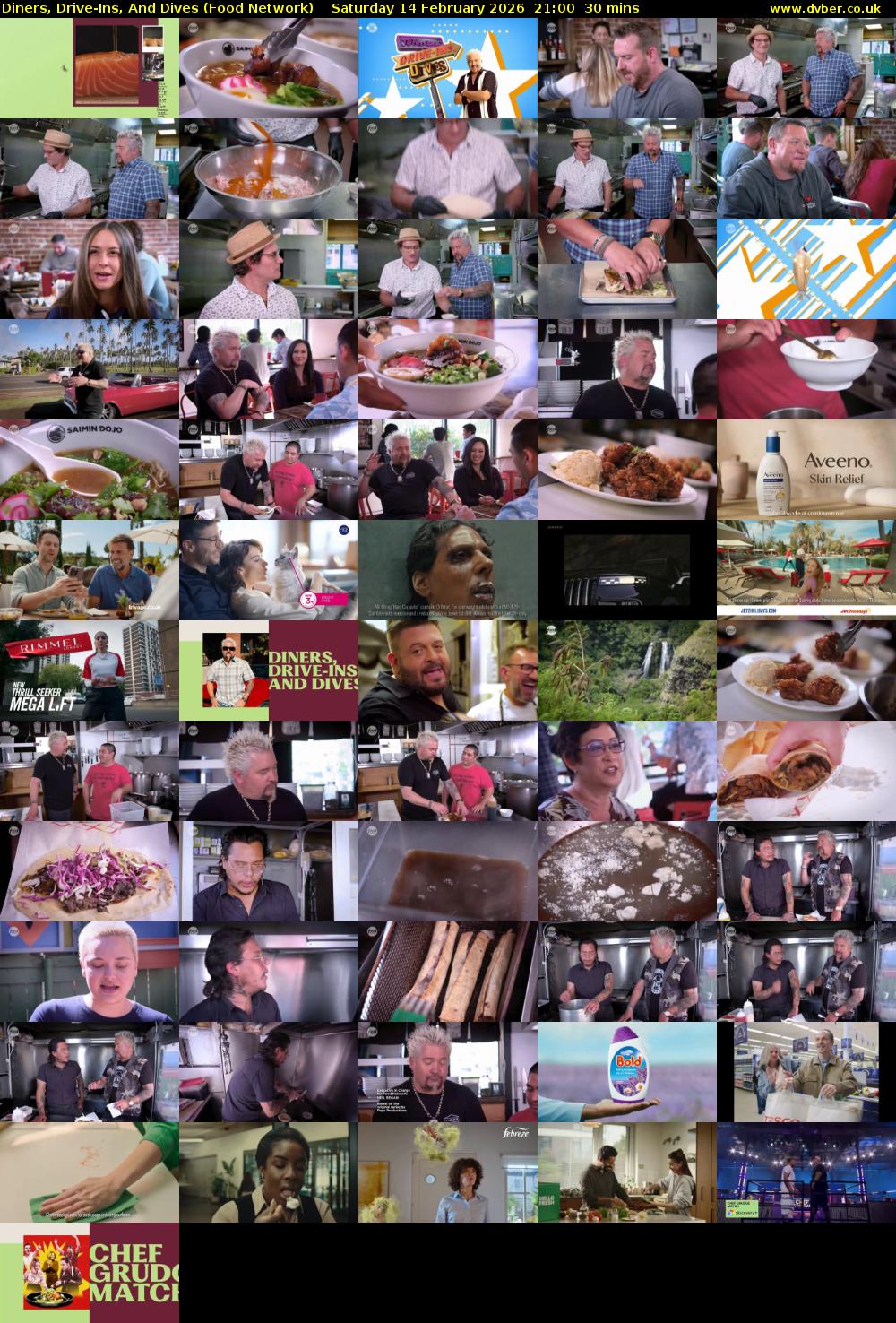 Diners, Drive-Ins, And Dives (Food Network) Saturday 14 February 2026 21:00 - 21:30