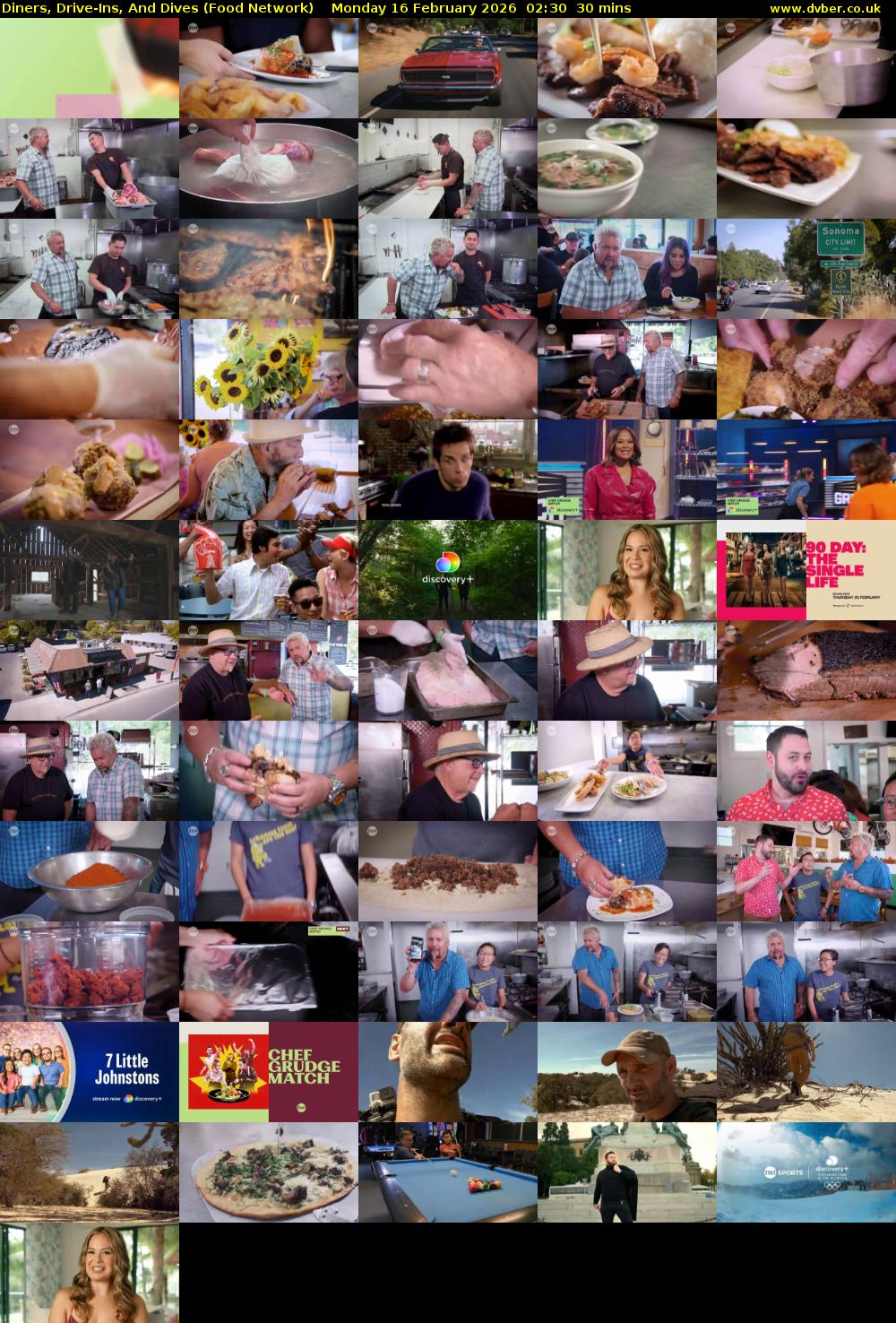 Diners, Drive-Ins, And Dives (Food Network) Monday 16 February 2026 02:30 - 03:00
