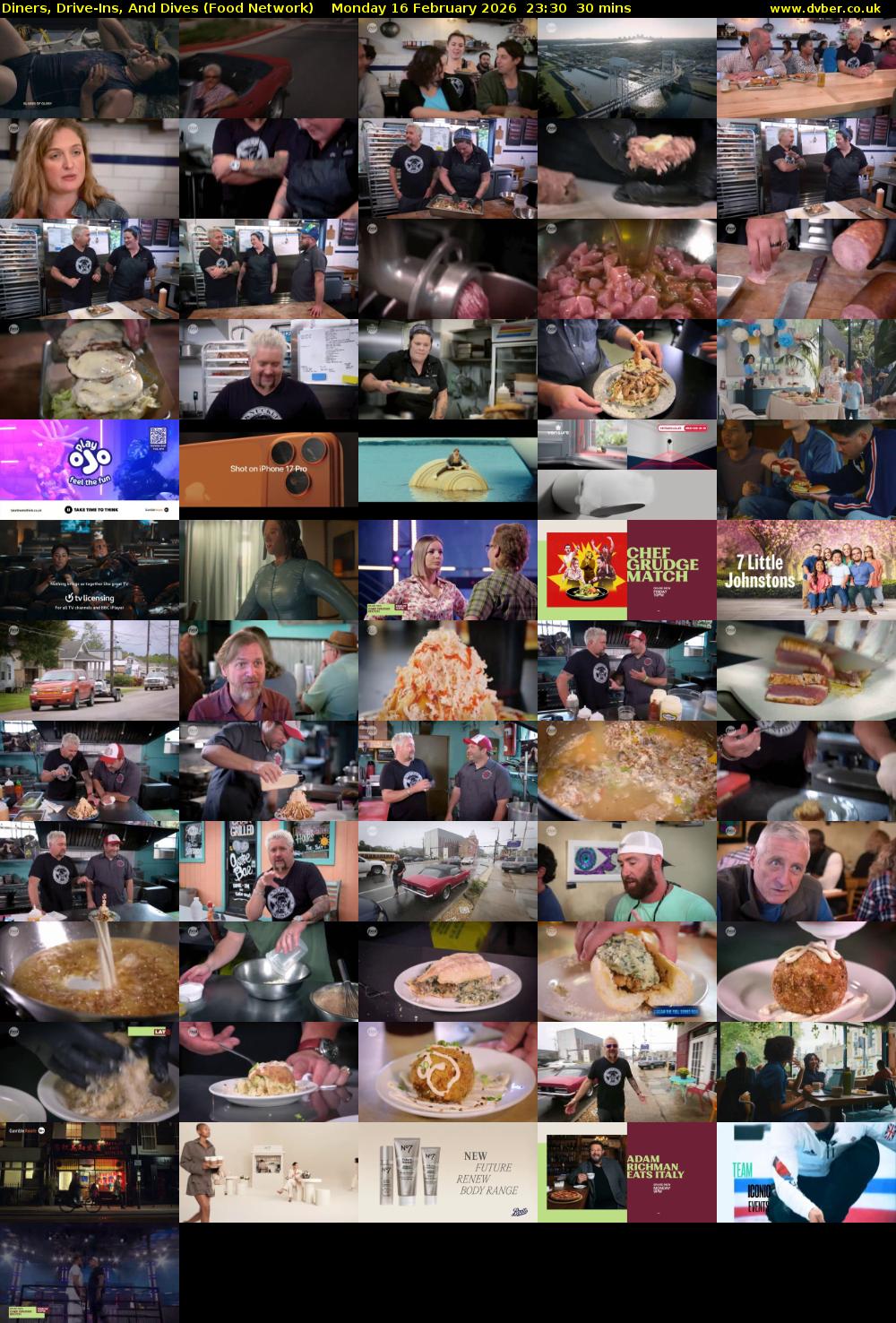 Diners, Drive-Ins, And Dives (Food Network) Monday 16 February 2026 23:30 - 00:00