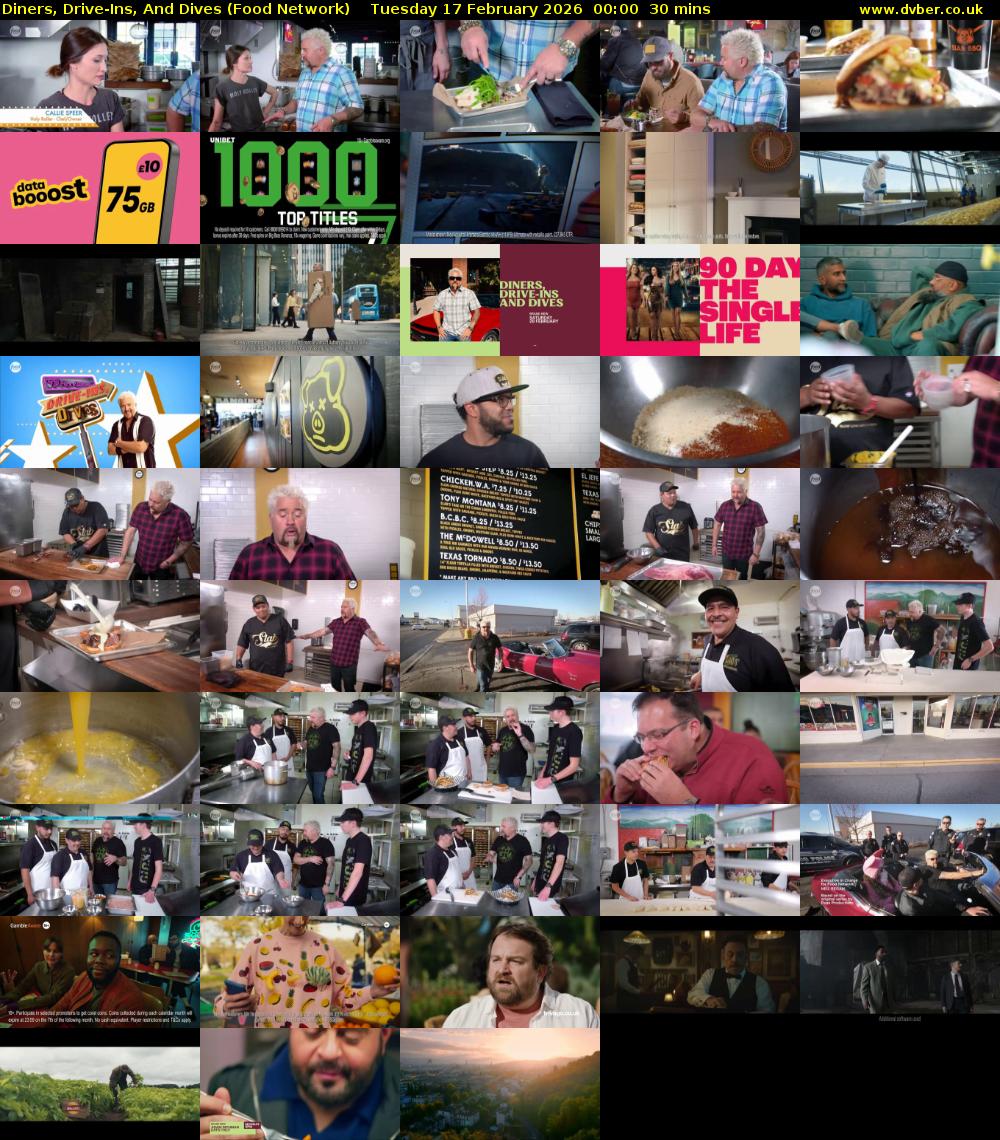 Diners, Drive-Ins, And Dives (Food Network) Tuesday 17 February 2026 00:00 - 00:30