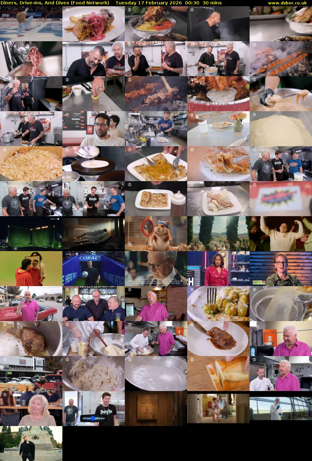 Diners, Drive-Ins, And Dives (Food Network) Tuesday 17 February 2026 00:30 - 01:00