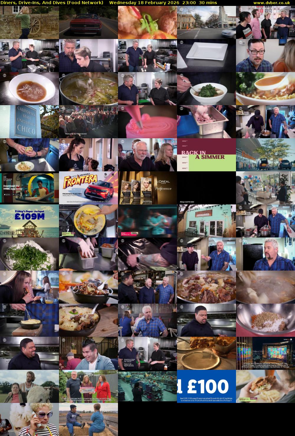 Diners, Drive-Ins, And Dives (Food Network) Wednesday 18 February 2026 23:00 - 23:30