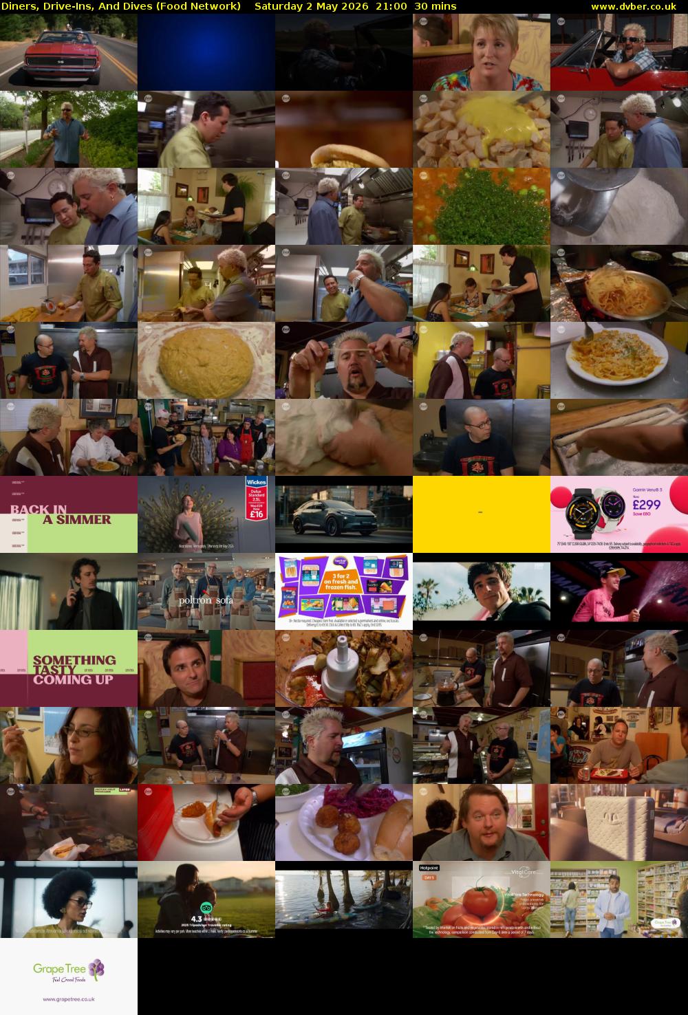 Diners, Drive-Ins, And Dives (Food Network) Saturday 2 May 2026 21:00 - 21:30