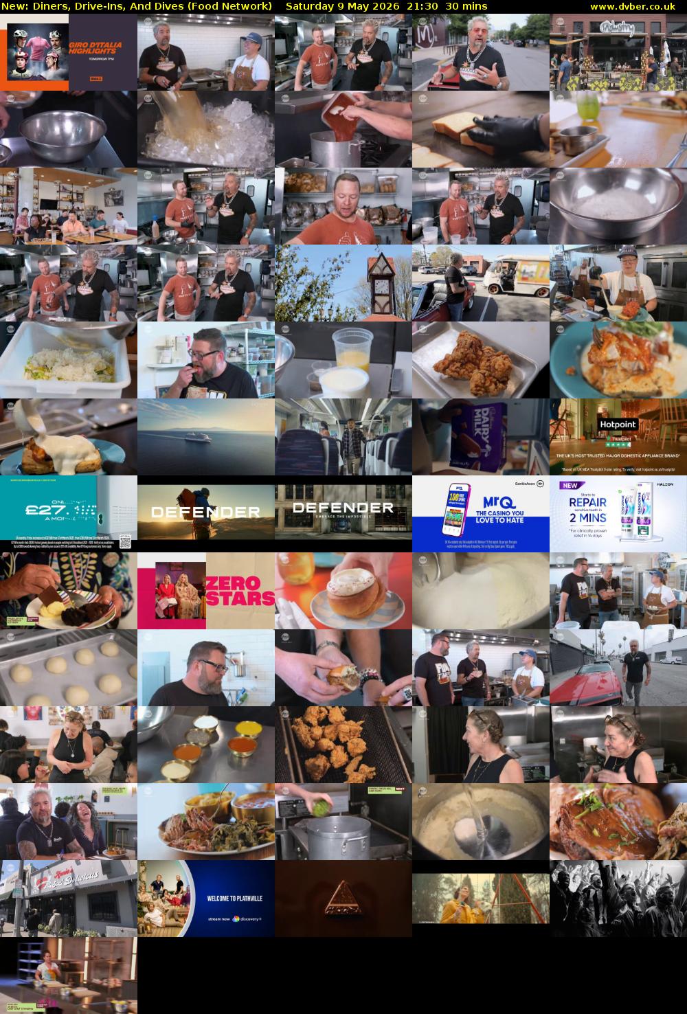 Diners, Drive-Ins, And Dives (Food Network) Saturday 9 May 2026 21:30 - 22:00