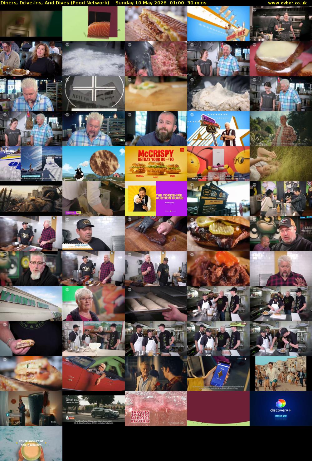 Diners, Drive-Ins, And Dives (Food Network) Sunday 10 May 2026 01:00 - 01:30