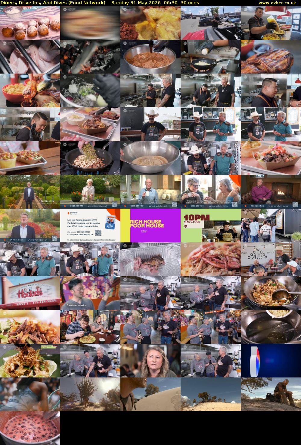 Diners, Drive-Ins, And Dives (Food Network) Sunday 31 May 2026 06:30 - 07:00