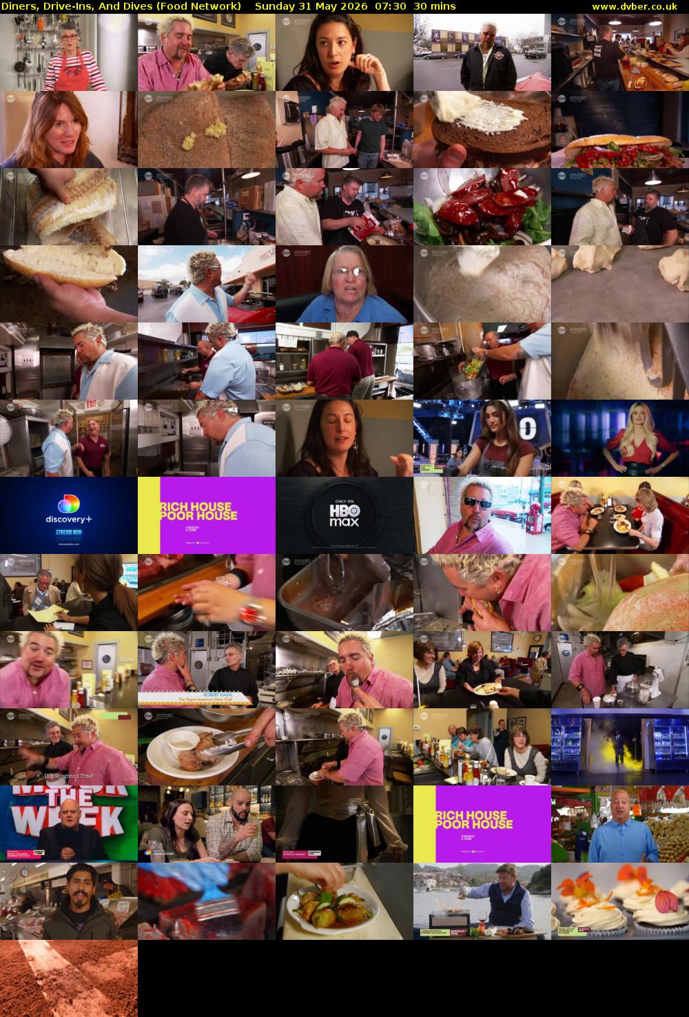 Diners, Drive-Ins, And Dives (Food Network) Sunday 31 May 2026 07:30 - 08:00