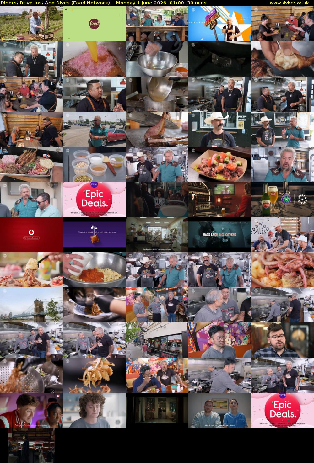 Diners, Drive-Ins, And Dives (Food Network) Monday 1 June 2026 01:00 - 01:30