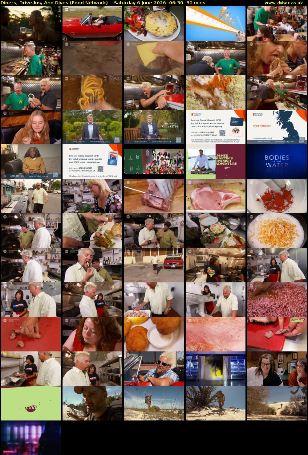 Diners, Drive-Ins, And Dives (Food Network) Saturday 6 June 2026 06:30 - 07:00