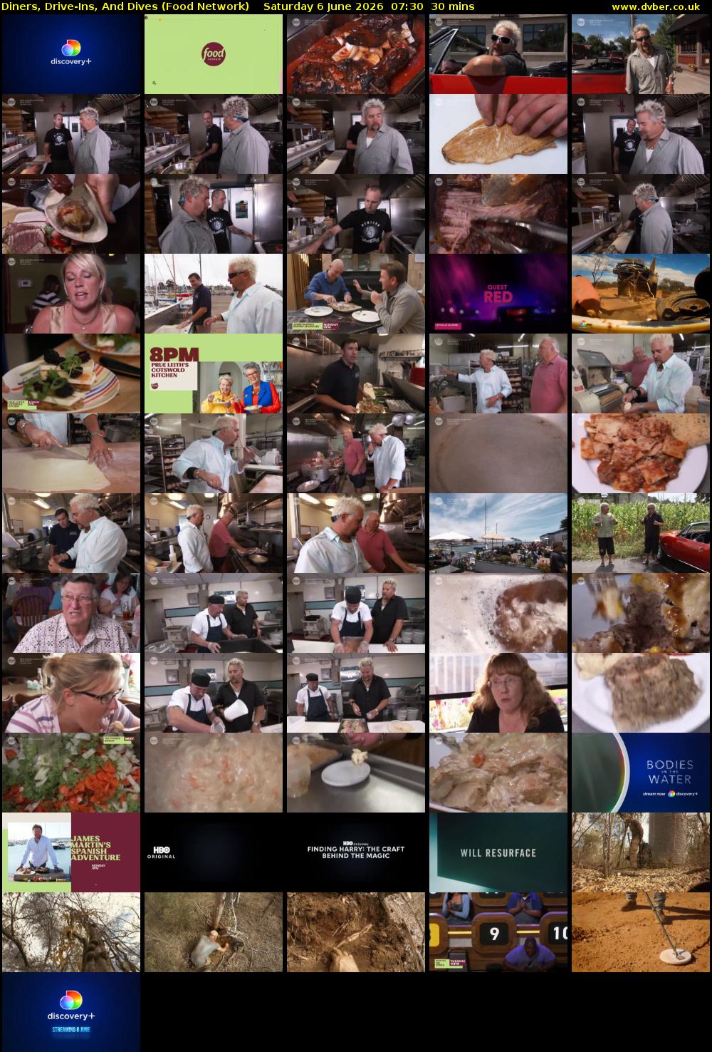 Diners, Drive-Ins, And Dives (Food Network) Saturday 6 June 2026 07:30 - 08:00
