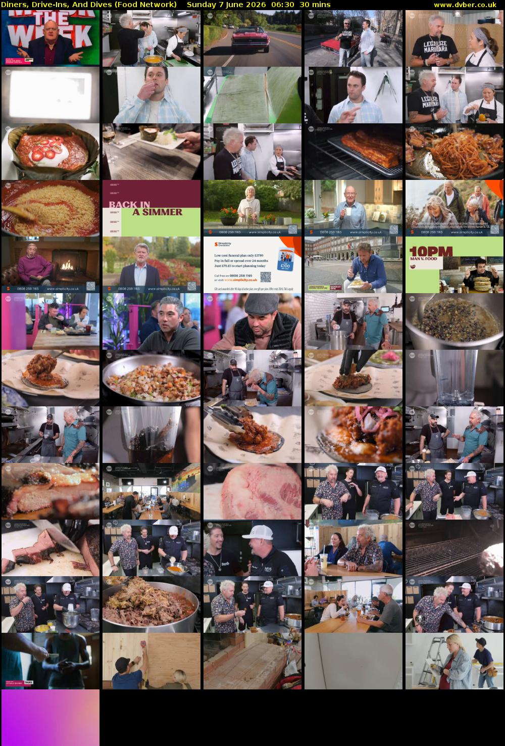 Diners, Drive-Ins, And Dives (Food Network) Sunday 7 June 2026 06:30 - 07:00