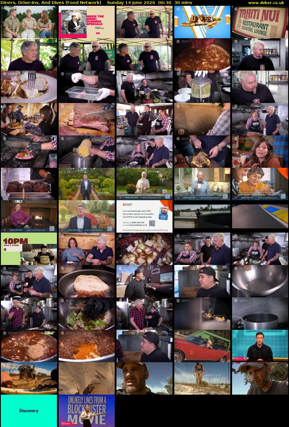 Diners, Drive-Ins, And Dives (Food Network) Sunday 14 June 2026 06:30 - 07:00
