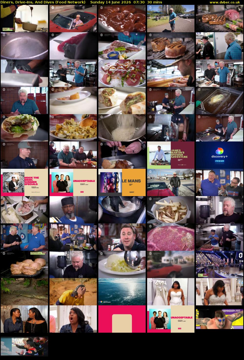 Diners, Drive-Ins, And Dives (Food Network) Sunday 14 June 2026 07:30 - 08:00