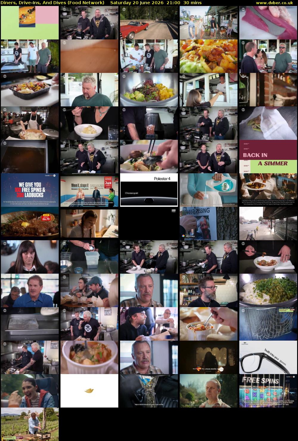 Diners, Drive-Ins, And Dives (Food Network) Saturday 20 June 2026 21:00 - 21:30