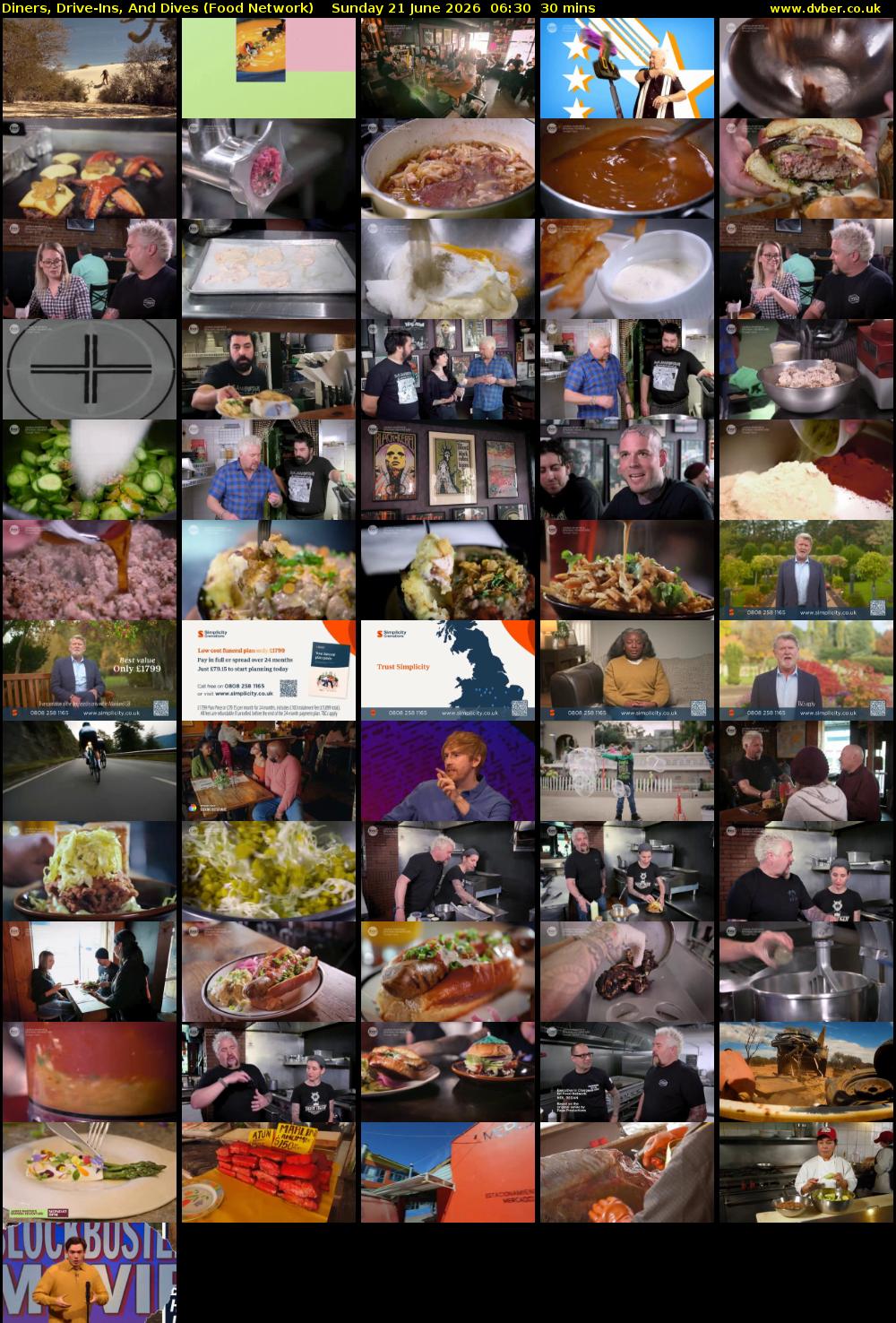 Diners, Drive-Ins, And Dives (Food Network) Sunday 21 June 2026 06:30 - 07:00