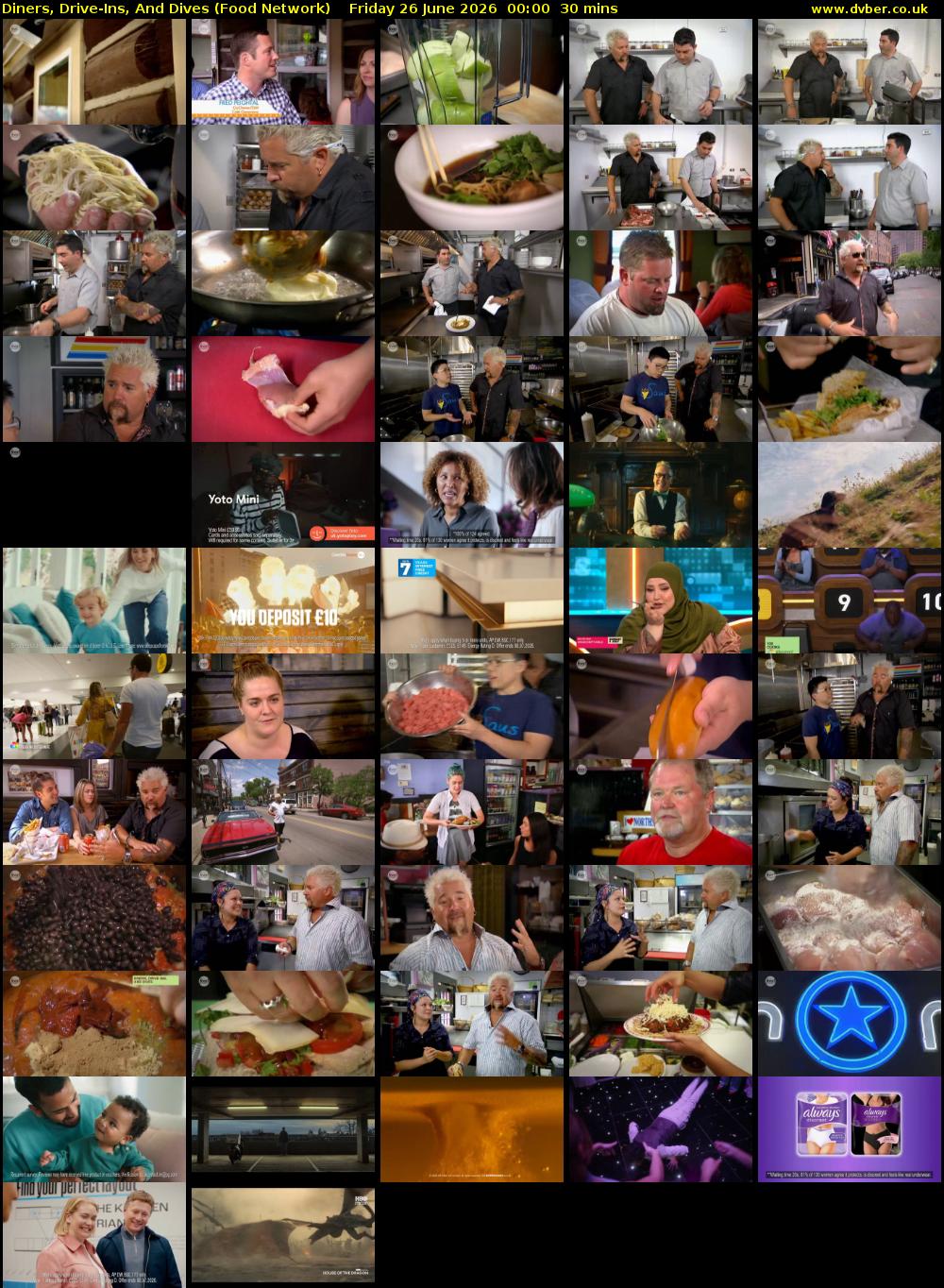 Diners, Drive-Ins, And Dives (Food Network) Friday 26 June 2026 00:00 - 00:30