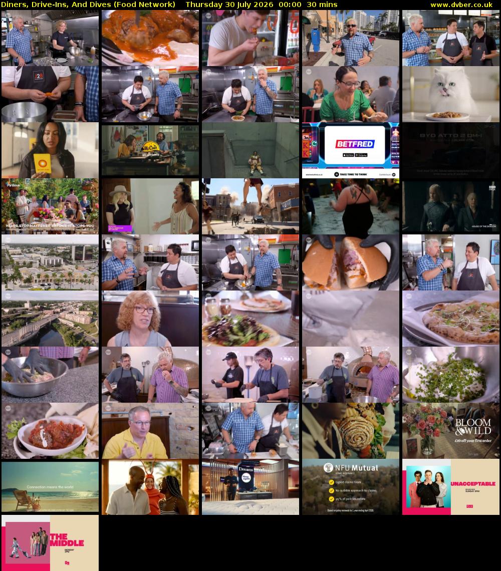 Diners, Drive-Ins, And Dives (Food Network) Thursday 30 July 2026 00:00 - 00:30